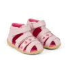 Sandales pour bébé Wriggle Flower en cuir rose