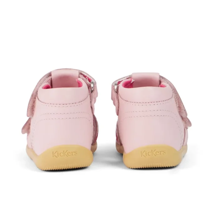 Sandales pour bébé Wriggle Flower en cuir rose
