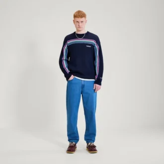 Sweat-shirt à col rond Kickers bleu marine pour homme