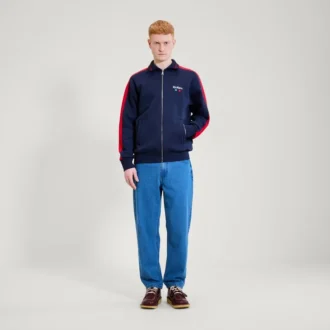 Sweat-shirt zippé classique Kickers pour homme adulte, bleu marine