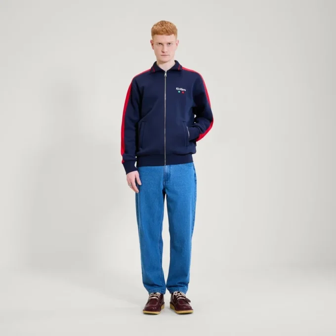 Sweat-shirt zippé classique Kickers pour homme adulte, bleu marine Sweat-shirt zippé classique Kickers pour homme adulte, bleu marine