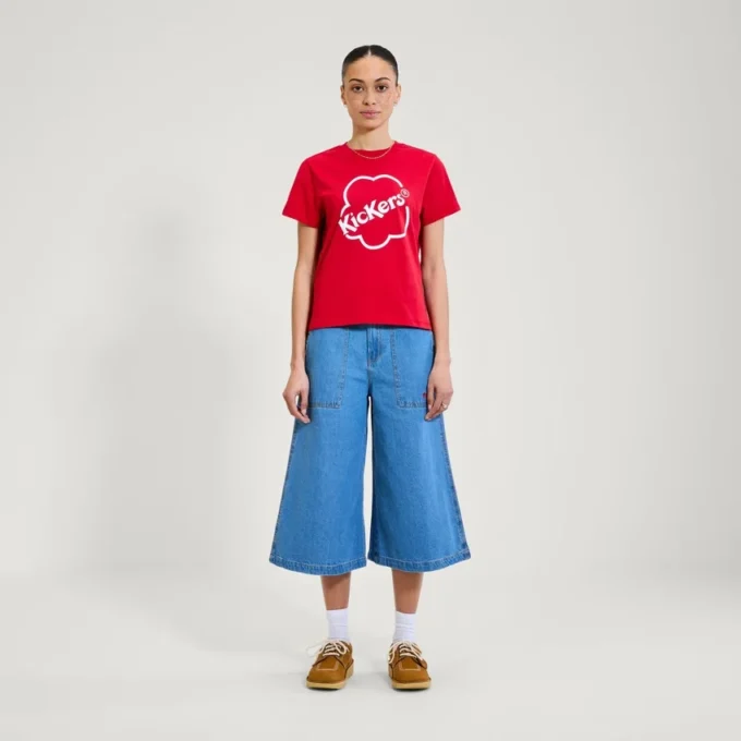 T-shirt classique ajusté Kickers pour femme, rouge T-shirt classique ajusté Kickers pour femme, rouge