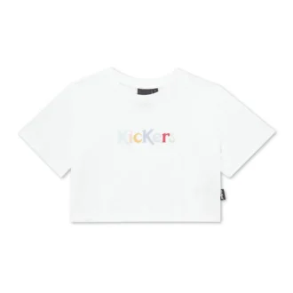 T-shirt classique à col rond Kickers pour femme, blanc