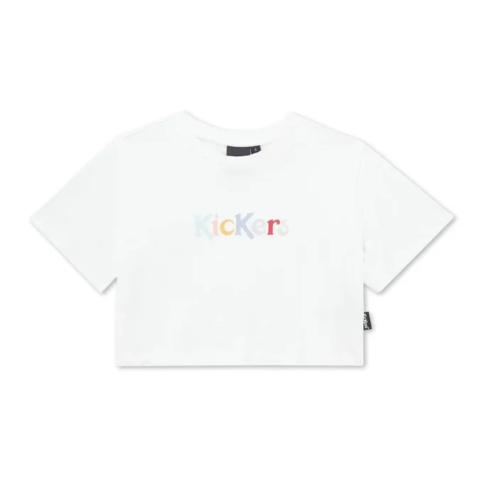 T-shirt classique à col rond Kickers pour femme, blanc