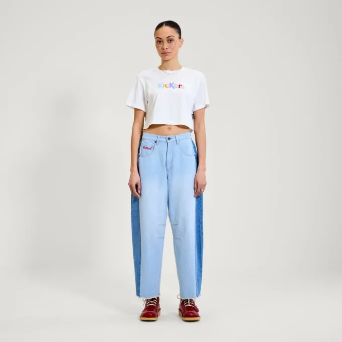 T-shirt classique à col rond Kickers pour femme, blanc