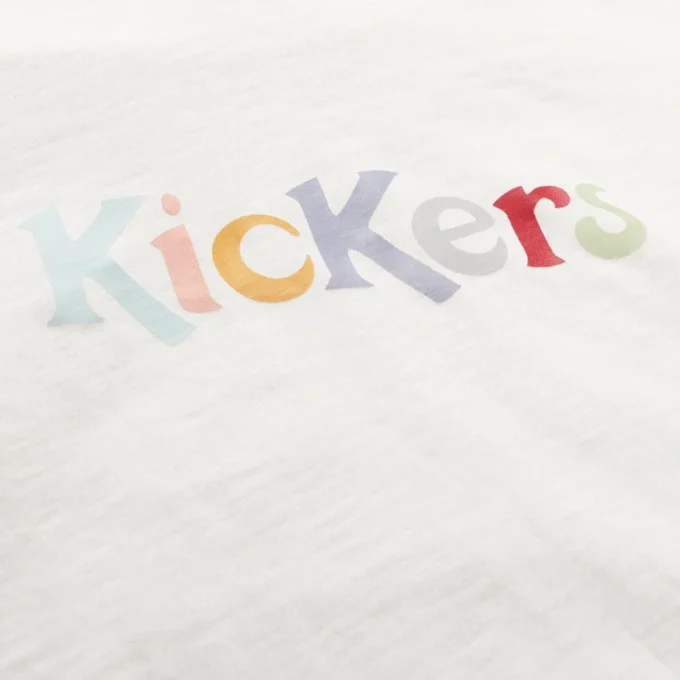 T-shirt classique à col rond Kickers pour femme, blanc