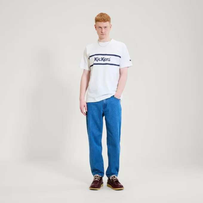 T-shirt classique à manches courtes Kickers pour homme, blanc T-shirt classique à manches courtes Kickers pour homme, blanc