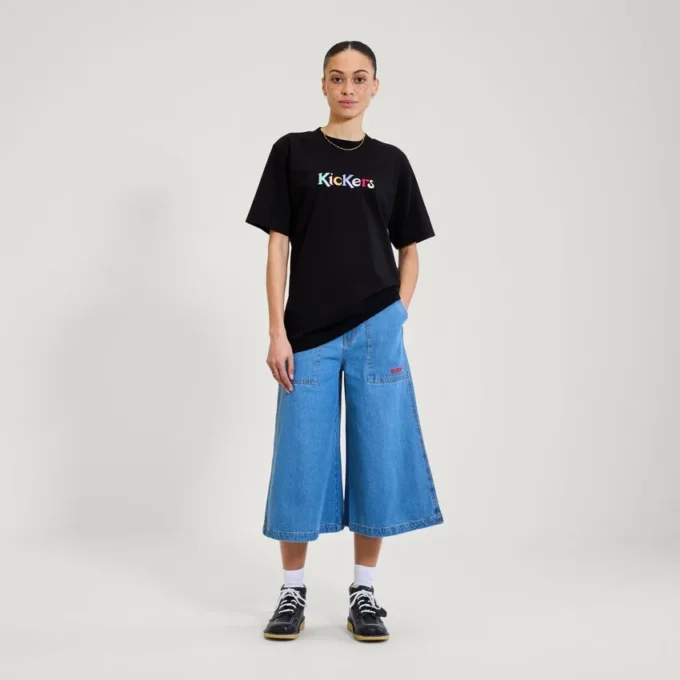 T-shirt unisexe adulte Kickers Classic à manches courtes noir