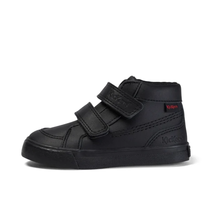 Tovni Hi en cuir noir unisexe pour tout-petits