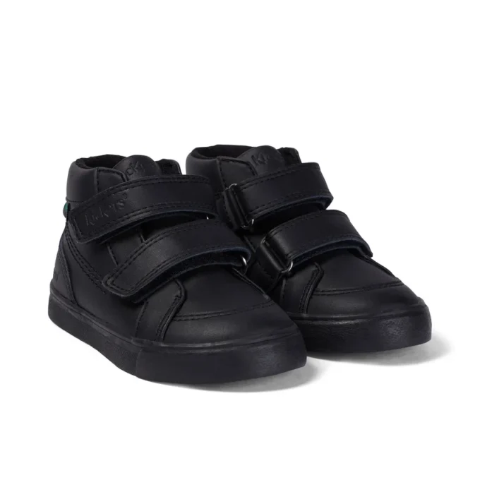 Tovni Hi en cuir noir unisexe pour tout-petits