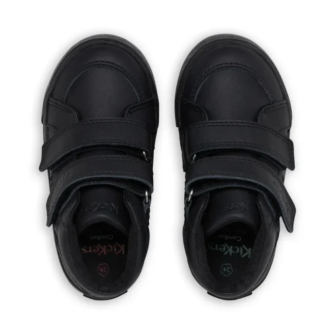 Tovni Hi en cuir noir unisexe pour tout-petits