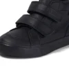 Tovni Hi en cuir noir unisexe pour tout-petits
