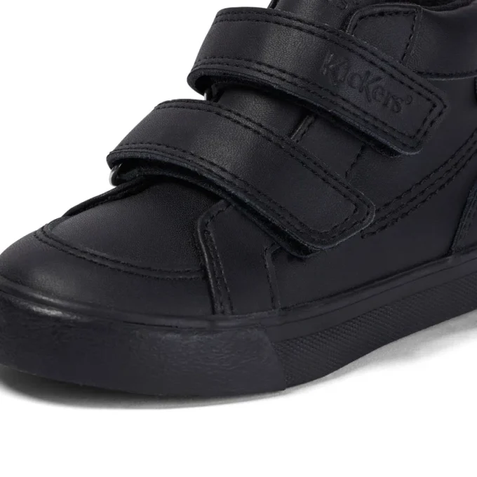 Tovni Hi en cuir noir unisexe pour tout-petits