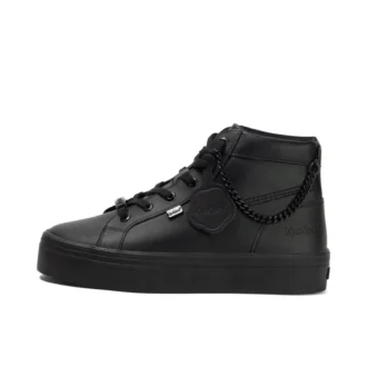 Tovni Hi Stack Chain en cuir noir pour jeunes filles