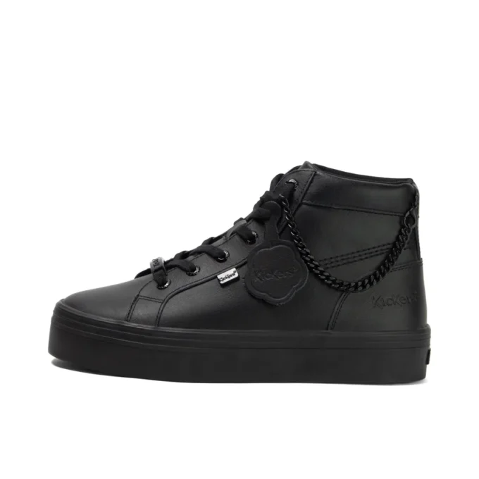 Tovni Hi Stack Chain en cuir noir pour jeunes filles Tovni Hi Stack Chain en cuir noir pour jeunes filles
