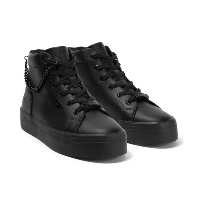 Tovni Hi Stack Chain en cuir noir pour jeunes filles Tovni Hi Stack Chain en cuir noir pour jeunes filles