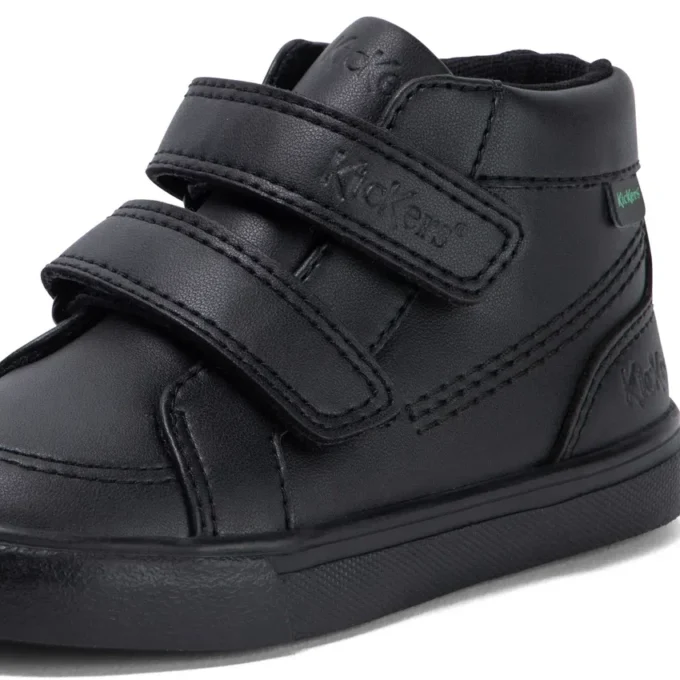 Tovni Hi Vel en simili cuir noir, unisexe pour tout-petits