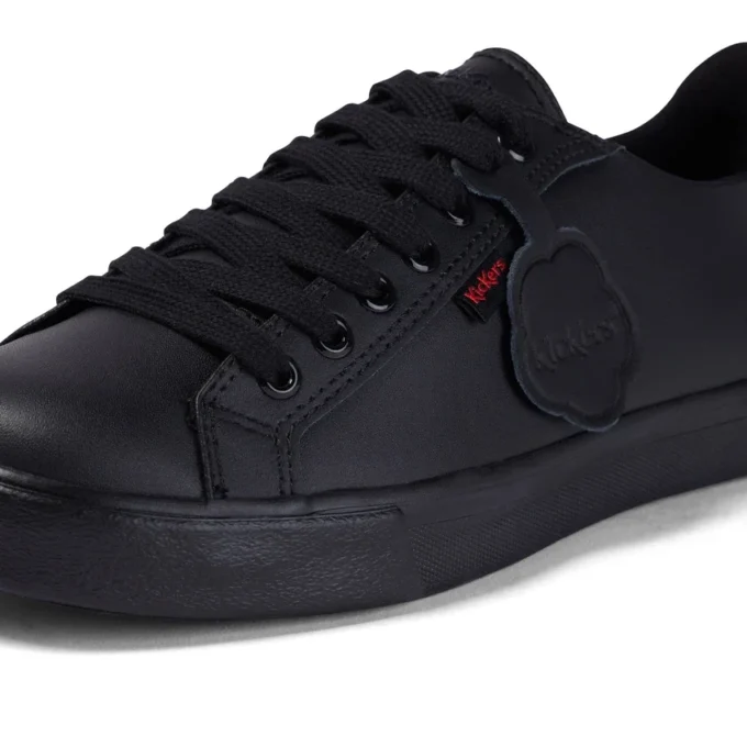 Tovni Lacer en cuir noir unisexe pour jeunes Tovni Lacer en cuir noir unisexe pour jeunes