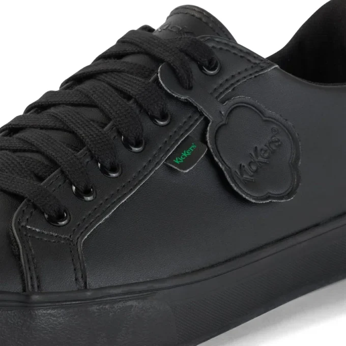 Tovni Lacer en cuir pour jeunes, unisexe, noir Tovni Lacer en cuir pour jeunes, unisexe, noir