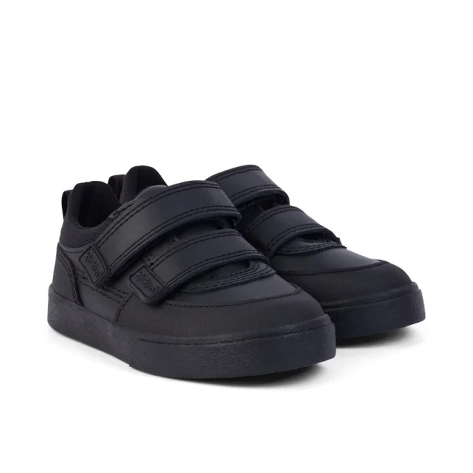 Tovni Scuff Lo en cuir noir pour garçons en bas âge