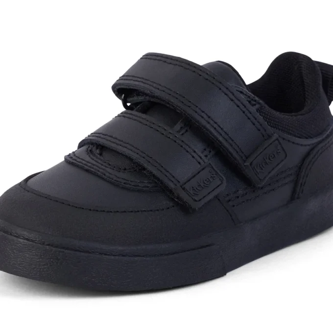 Tovni Scuff Lo en cuir noir pour garçons en bas âge