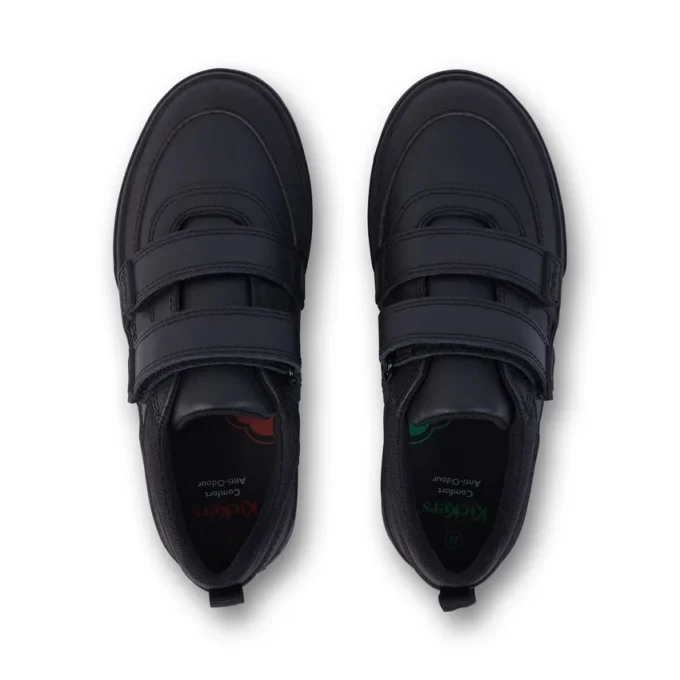 Tovni Scuff Lo en cuir noir pour garçons junior