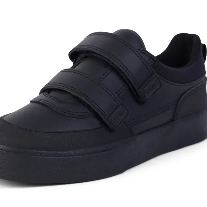 Tovni Scuff Lo en cuir noir pour garçons junior