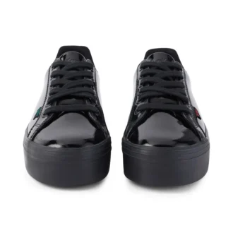 Tovni Stack en cuir verni noir pour femme