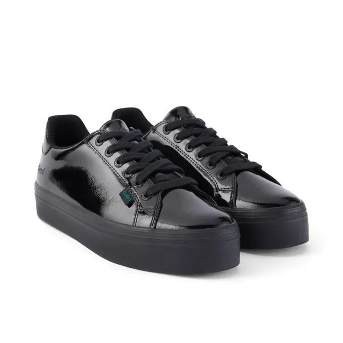Tovni Stack en cuir verni noir pour jeunes filles Tovni Stack en cuir verni noir pour jeunes filles