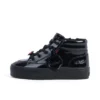Tovni Stack Hi Flower en cuir verni noir pour filles
