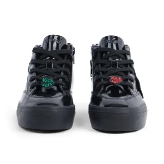 Tovni Stack Hi Flower en cuir verni noir pour filles