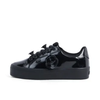 Tovni Stack Lo Flower en cuir verni noir pour femme adulte