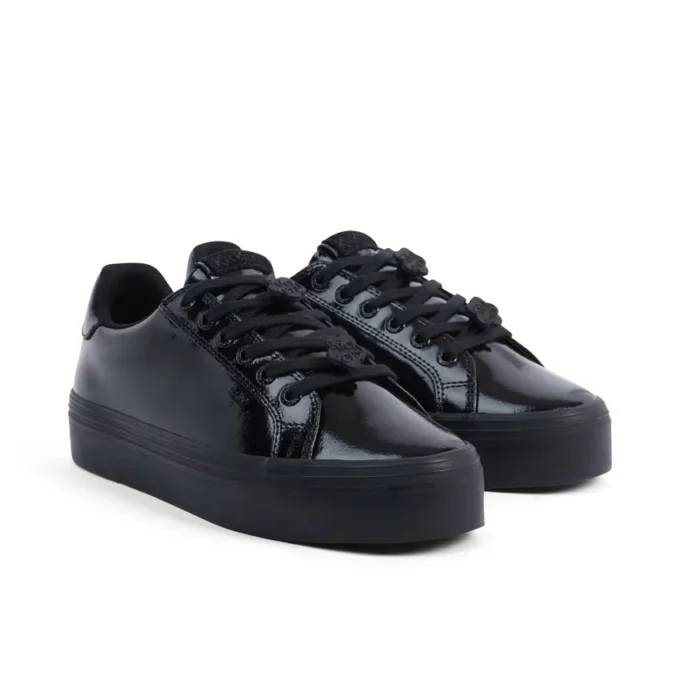 Tovni Stack Lo Flower en cuir verni noir pour femme adulte Tovni Stack Lo Flower en cuir verni noir pour femme adulte