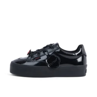 Tovni Stack Lo Flower en cuir verni noir pour filles