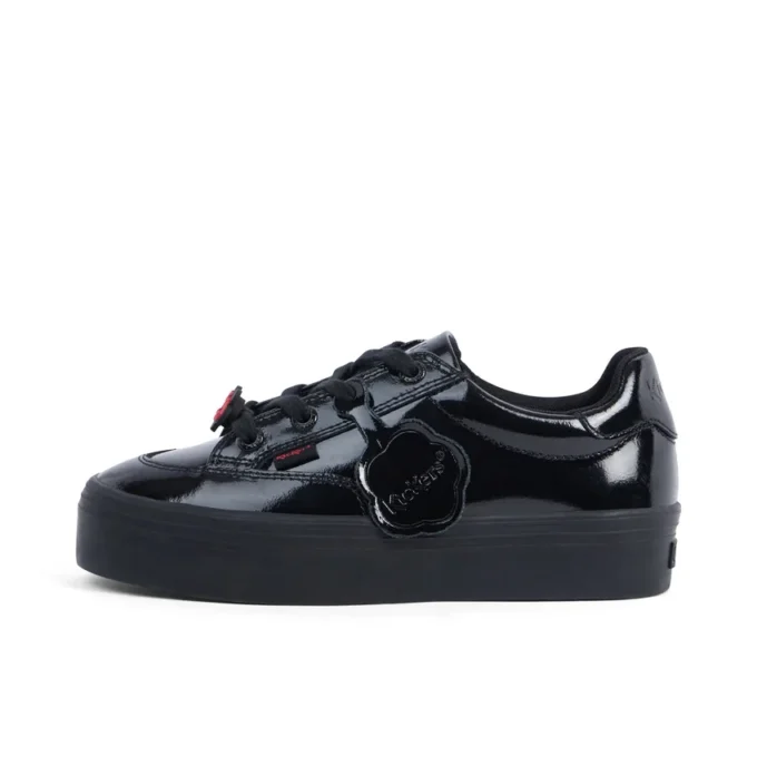 Tovni Stack Lo Flower en cuir verni noir pour filles