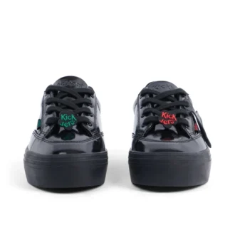 Tovni Stack Lo Flower en cuir verni noir pour filles