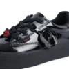 Tovni Stack Lo Flower en cuir verni noir pour filles