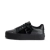 Tovni Stack pour jeunes filles en simili cuir verni noir