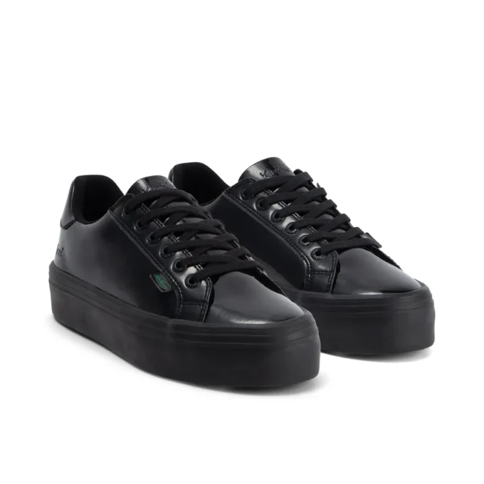 Tovni Stack pour jeunes filles en simili cuir verni noir