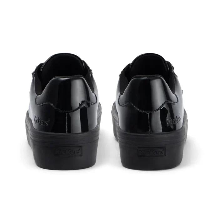 Tovni Stack pour jeunes filles en simili cuir verni noir