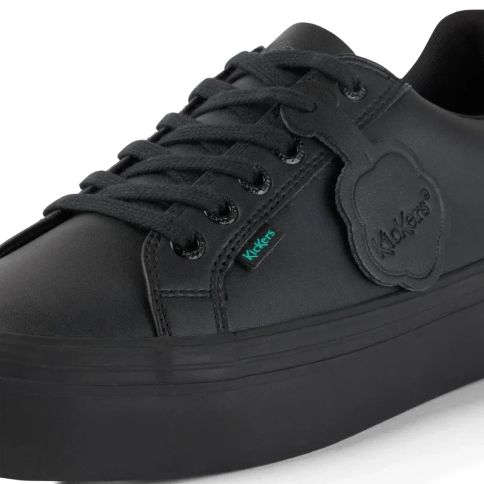 Tovni Stack pour jeunes filles, simili cuir noir Tovni Stack pour jeunes filles, simili cuir noir